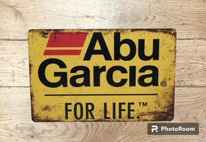 ブリキ看板 Abu Garcia アブガルシア 釣り フィッシング アメリカン雑貨 アウトドア　20×30cm