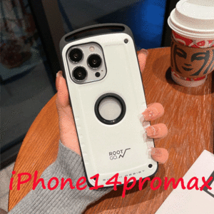 iPhone14Promaxケース　白　耐衝撃　匿名配送　送料無料　衝撃吸収　カバー　アウトドア　登山　カラビナ　キャンプ　スポーツ　野外活動