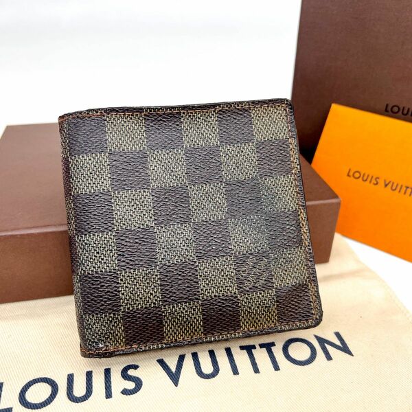 ルイヴィトン ダミエ コンパクト 財布 2つ折り 小銭いれ　メンズ財布 LOUIS VUITTON