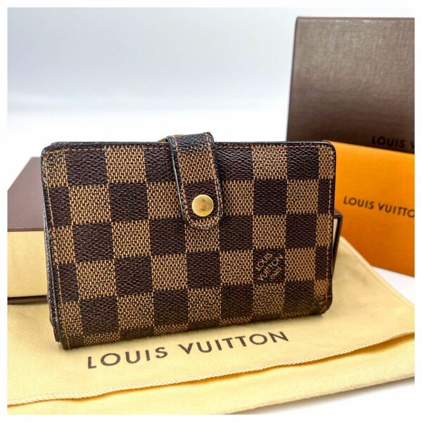 ルイヴィトン ダミエ がま口財布 二つ折り お札入れ 小銭入れ LOUIS VUITTON