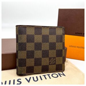 ルイヴィトン ダミエ コンパクト 財布 2つ折り 小銭いれ　メンズ財布 LOUIS VUITTON