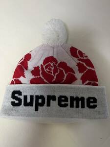 未使用品●Supreme Rose Beanie (シュプリーム ローズ ビーニー) ホワイト　ニット帽