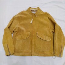 THRIFTWEAR MARKET　レザーブルゾン　サイズM　イエロー系　牛革　スリフトウェアマーケット＆フリーマーケットツアー　TWM-J0302_画像1