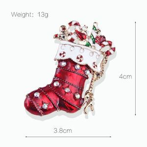 ブローチ ピン コサージュ クリスマス 赤い 長靴 ラインストーン おしゃれ 大ぶり 小粒 ゴールド 安い br4595