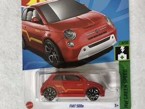 即決 ホットウィール FIAT 500e 赤 HotWheels フィアット 500 e HW GREEN SPEED チンクエチェント 未開封