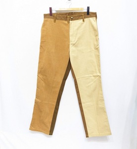 MARNI X CARHARTT WIP BROWN COLOUR BLOCK TROUSERS マルニ カーハート カラー ブロック パンツ トラウザー チノパン コーデュロイ