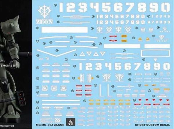 MG 量産型ザクII用水転写式デカール並行輸入品