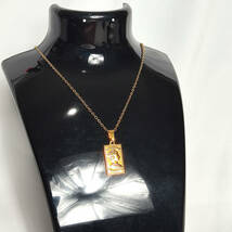 ゴールドネックレス 18kgp 鍍金 necklace Gold メンズ レディース 金 チェーン インゴット ネックレス ゴールド エリザベスコイン 141_画像2