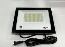 新型　100W IP66防水 LED 投光器 作業灯 15000LM フラッドライト 省エネ 高輝度 アース付きプラグ PSE適合 1.8Mコード_画像1