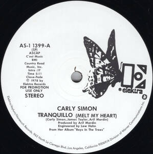 盤ほぼ新品 バレアリック・クラシック★Tranquillo (Melt My Heart)／You Belong To Me - Carly Simon★DJ Harvey, Arif Mardin AS-1 1399