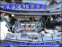新品 汎用 軽自動車 DAIHATSU タント L375S系統 イグニッションコイル 3連用 アーシングワイヤー アーシングキット_画像5