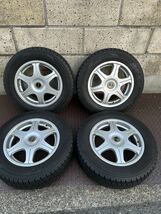 ダンロップ スタッドレス DSX-2 ホイール付き4本セット 195/65R15 ホイール 15×6J 4穴 114.3 タイヤ 溝あり _画像1