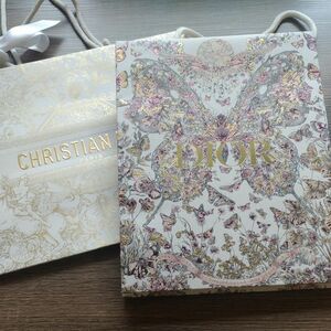 Dior ホリデー 限定ショッパー 紙袋 2023 2枚セットクリスマス 蝶々 バタフライ
