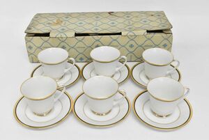 (670L 1204M17) 1円～ 未使用 Noritake ノリタケ コーヒーカップ＆ソーサー 6客 ティー 金彩 茶器 洋食器