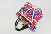 (685S 1213M6) 1円～ LeSportsac レスポートサック JOY RICH ジョイリッチ ハンドバッグ 国旗柄 ポーチ付 ナイロン ホワイト レッド ブルー_画像3