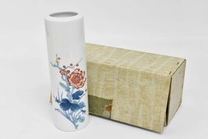 (687S 1219M17) 1円～ 未使用 有田焼 色鍋島 魯山窯 花瓶 花器 花生 菊 色鍋島焼 インテリア