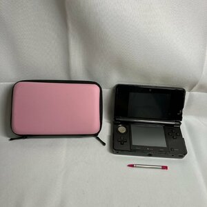 【中古品】『12-167』Nintendo 3DS ブラック　本体&タッチペン　ケース付き