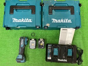 【中古品】『12-148』makita マキタ 2口急速充電器 DC18RD / 充電式マルチツール TM52D バッテリー2個付