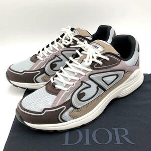 【新品未使用】芸能人着用 DIOR B30 ディオール B30 スニーカー sz42 メッシュ & テクニカル ファブリック ホワイト ブラウン ベージュ