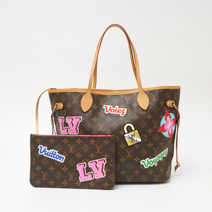 LOUIS VUITTON ルイヴィトン ネヴァーフル MM M43988 トートバッグ モノグラム・パッチーズ キャンバス×レザー ブラウン×マルチ×ピンク