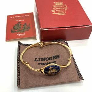 LIMOGES リモージュ バングル ブレスレット ゴールド GP リモージュ焼 陶磁器 絵付け レディース アクセサリー 1597