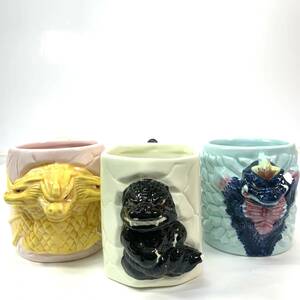 非売品◆1996年 ゴジラ 怪獣王ゴジラ＆東宝大怪獣/3種 スペースゴジラ 陶器 ゴジラ スペースゴジラ キングギドラ GODZILLA立体コレクション