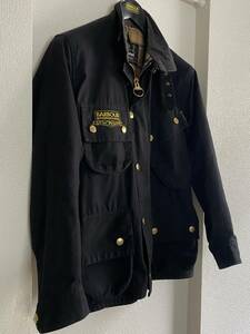 美品 Barbour International 75 Anniversary Jacket 34サイズ (バブアーインターナショナル 75周年記念A7ジャケット ブラック)ノンワックス