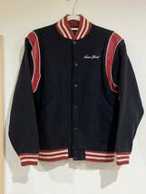 SUPREME シュプリーム 2000 New York Varsity Jacket アーチロゴ バーシティジャケット スタジャン ウール Size Lスタジアムジャンパー _画像1