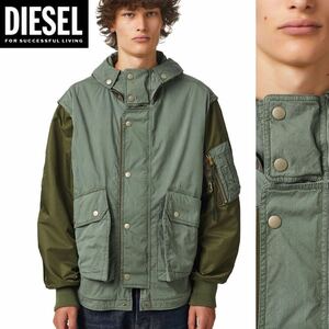 新品 未使用 タグ付き ★定価63,800円 DIESEL ディーゼル メンズ Mサイズ ミリタリージャケット 中綿 オーバーサイズ アウター ブルゾン 06