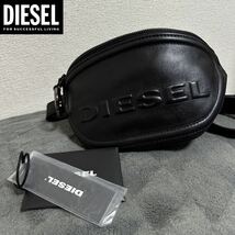 新品 未使用 タグ付き ★定価25,300円 DIESEL ディーゼル ロゴ レザー ベルトバッグ ボディバッグ ブラック 牛革 20_画像1