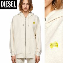 新品 未使用 タグ付き ★定価46,200円 DIESEL ディーゼル レディース XXSサイズ ロゴ プリント ジップアップ スウェット パーカー 裏起毛23_画像1