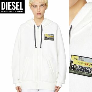 新品 未使用 タグ付き ★定価46,200円 DIESEL ディーゼル XSサイズ リバーシブル スウェット ジップアップパーカー 起毛ポーラーフリース27