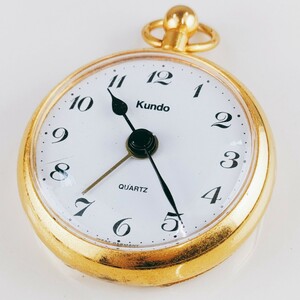 KUNDO クンドー 懐中時計 アナログ 白文字盤 時計 ヴィンテージ 3針 アクセサリー アンティーク レトロ ヴィンテージ 昭和レトロ