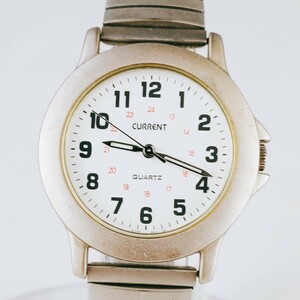 CURRENT カレント 腕時計 クウォーツ シルバー基調 3針 白文字盤 アクセサリー アンティーク ヴィンテージ レトロ 時計 とけい トケイ