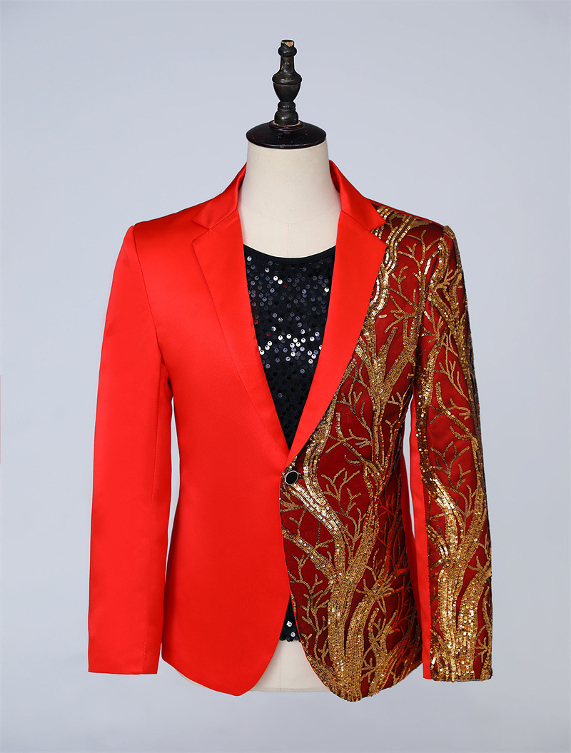 LR02-01 новый товар костюм жакет верхняя одежда красный красный костюмированная игра узор смокинг одиночный stage костюм мужской костюм верхняя одежда S M L-6XL исполнение . председательство 