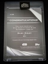 06/25 Star Wars Topps Chrome Black Daisy Ridley as ReyAutograph Orange Parallel_画像2