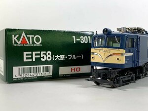 8-30＊HOゲージ KATO 1-301 EF58 （大窓・ブルー） 電気機関車 カトー 鉄道模型(aaa)