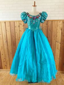  color dress 9 number size M turquoise blue spangled floral print wedding dress costume Dance lady's light blue blue formal 