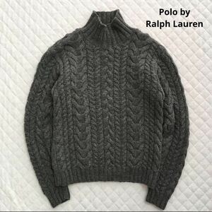 幻の一品 Polo by Ralph Lauren ポロバイラルフローレン HAND KNIT トップス ケーブルセーター タートルネックニット ローゲージニット