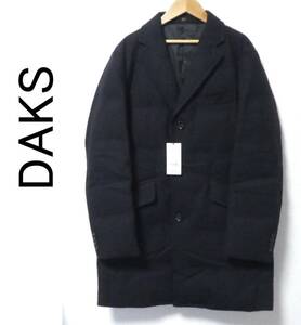 正規品 新品 定価176,000円 DAKS ダックス アルパカ混 ウール ダウン チェスターコート 6 濃紺 ネイビー