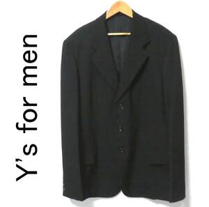 正規品 Y's for men ワイズフォーメン 赤ラベル ヨウジヤマモト ウール 3B テーラードジャケット L 黒 ブラック