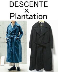 正規品 定価89,100円 美品 DESCENTE×Plantation デサント プランテーション 3WAY AIR COAT ライナー付き ロングコート M 黒 ブラック