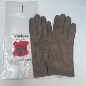 Madova GLOVES マドヴァ レディース グローブ 革　レザー　サイズ：7　イタリヤ製　茶　ブラウン