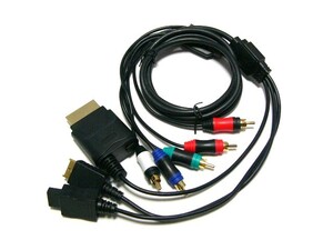 PS3・PS2・XBOX360・Wii用コンポーネントAVケーブル【新品】黒。