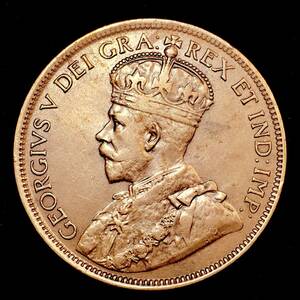 1918年 英領カナダ １セント 銅貨 ジョージ５世 極美品 本物保証