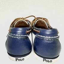 即決/美品/POLO Ralph Lauren /ラルフローレン/27.5cm/ビジネス/メンズ/ローファー/ネイビー/ホワイト/革靴/デッキシューズ/カジュアル_画像6