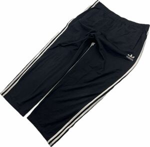 adidas ☆ トレフォイル ロゴ ジャージ ブラック パンツ L相当 スポーツ ミックス ファッション オールド ビンテージ アディダス■Ja6971