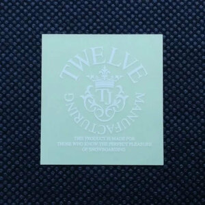 TWELVE トゥエルブ 【CROWN LOGO SHEET STICKER】 白 小 新品正規 ステッカー（郵便送料込み）