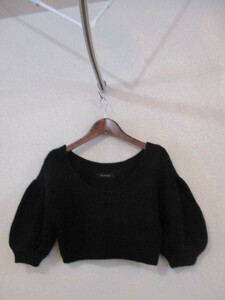 VIVAYOU black short puff sleeve short sleeves knitted (USED)120918