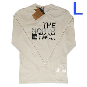 THE NORTH FACE ノースフェイス 長袖 ロンT ロング tシャツ コーディネート ベージュ オフホワイト 白 海外Lサイズの画像1